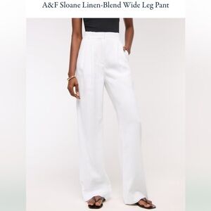 Abercrombie & Fitch Sloane Linen-Blend Wide Leg Pants
